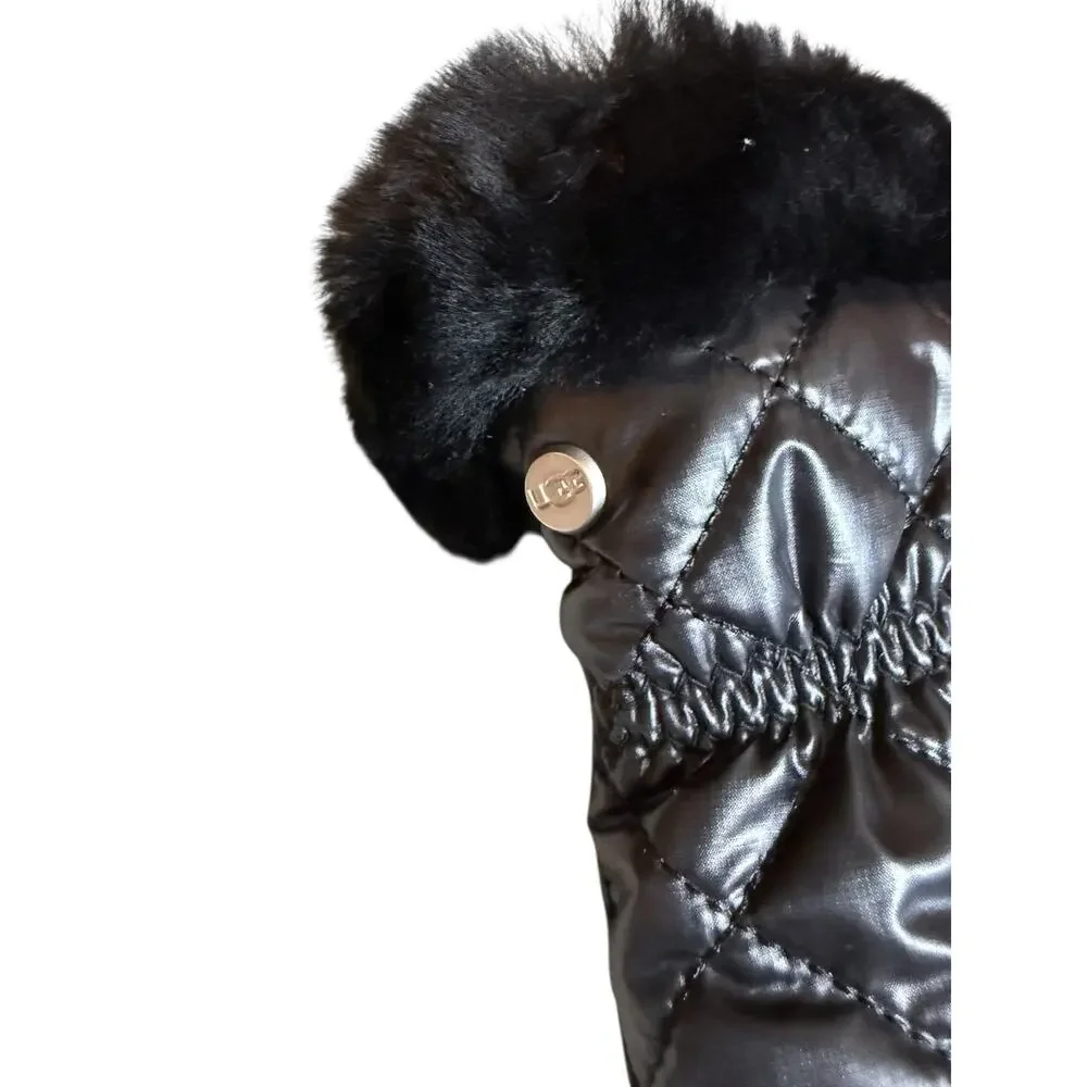 UGG Quilted All Weather Tech Gloves Shearling Sheepskin Black